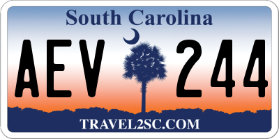 SC license plate AEV244