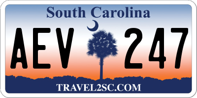 SC license plate AEV247