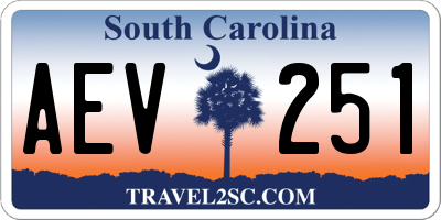 SC license plate AEV251