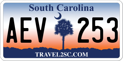 SC license plate AEV253
