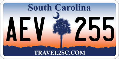 SC license plate AEV255