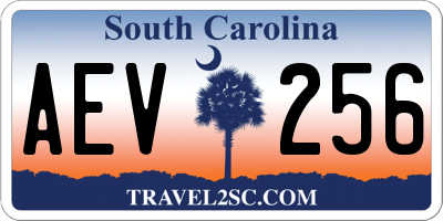 SC license plate AEV256