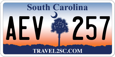 SC license plate AEV257