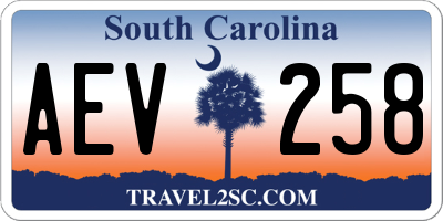 SC license plate AEV258