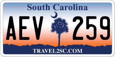 SC license plate AEV259