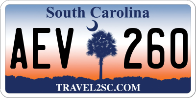 SC license plate AEV260