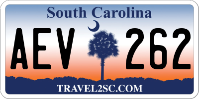SC license plate AEV262