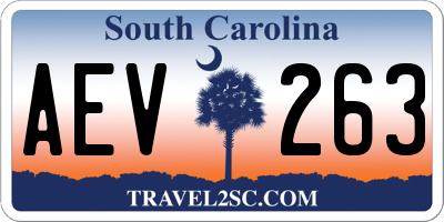 SC license plate AEV263