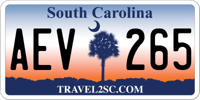 SC license plate AEV265