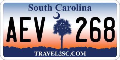 SC license plate AEV268