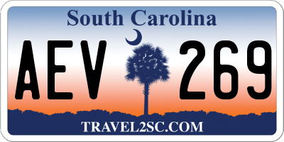 SC license plate AEV269