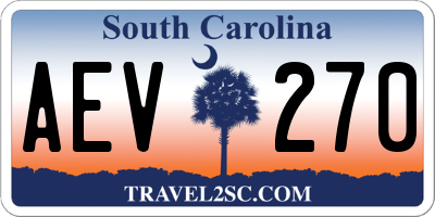 SC license plate AEV270