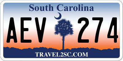 SC license plate AEV274