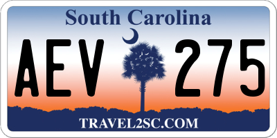 SC license plate AEV275