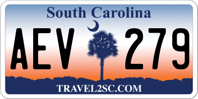 SC license plate AEV279
