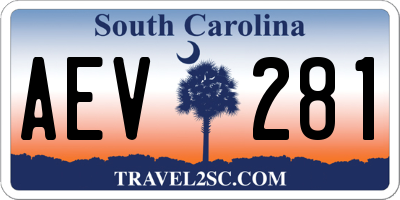 SC license plate AEV281