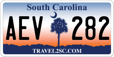 SC license plate AEV282