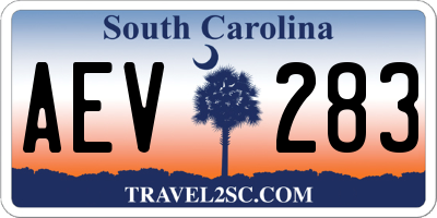 SC license plate AEV283