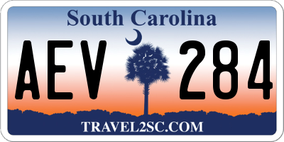 SC license plate AEV284