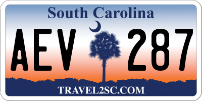 SC license plate AEV287
