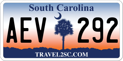 SC license plate AEV292