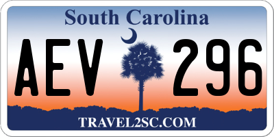 SC license plate AEV296
