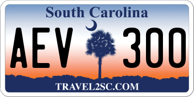 SC license plate AEV300