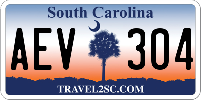 SC license plate AEV304