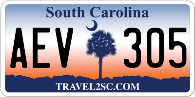 SC license plate AEV305