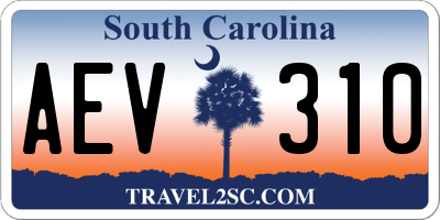 SC license plate AEV310