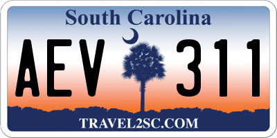 SC license plate AEV311