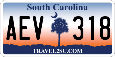 SC license plate AEV318