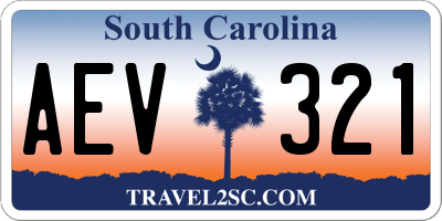 SC license plate AEV321