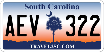 SC license plate AEV322