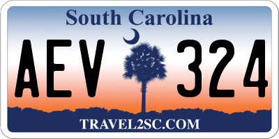 SC license plate AEV324