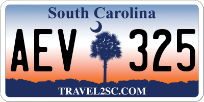 SC license plate AEV325