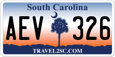 SC license plate AEV326