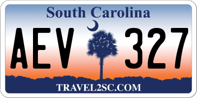 SC license plate AEV327