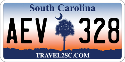 SC license plate AEV328