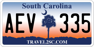 SC license plate AEV335