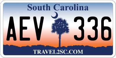 SC license plate AEV336