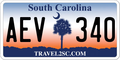 SC license plate AEV340