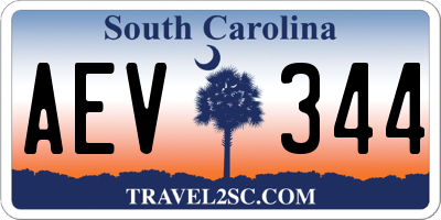 SC license plate AEV344