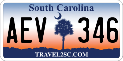 SC license plate AEV346