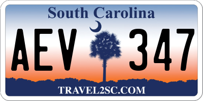 SC license plate AEV347