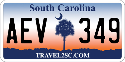 SC license plate AEV349