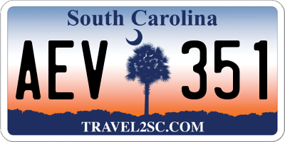 SC license plate AEV351