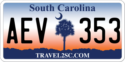 SC license plate AEV353