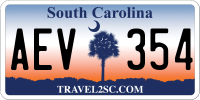 SC license plate AEV354