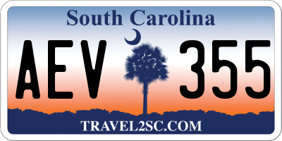 SC license plate AEV355